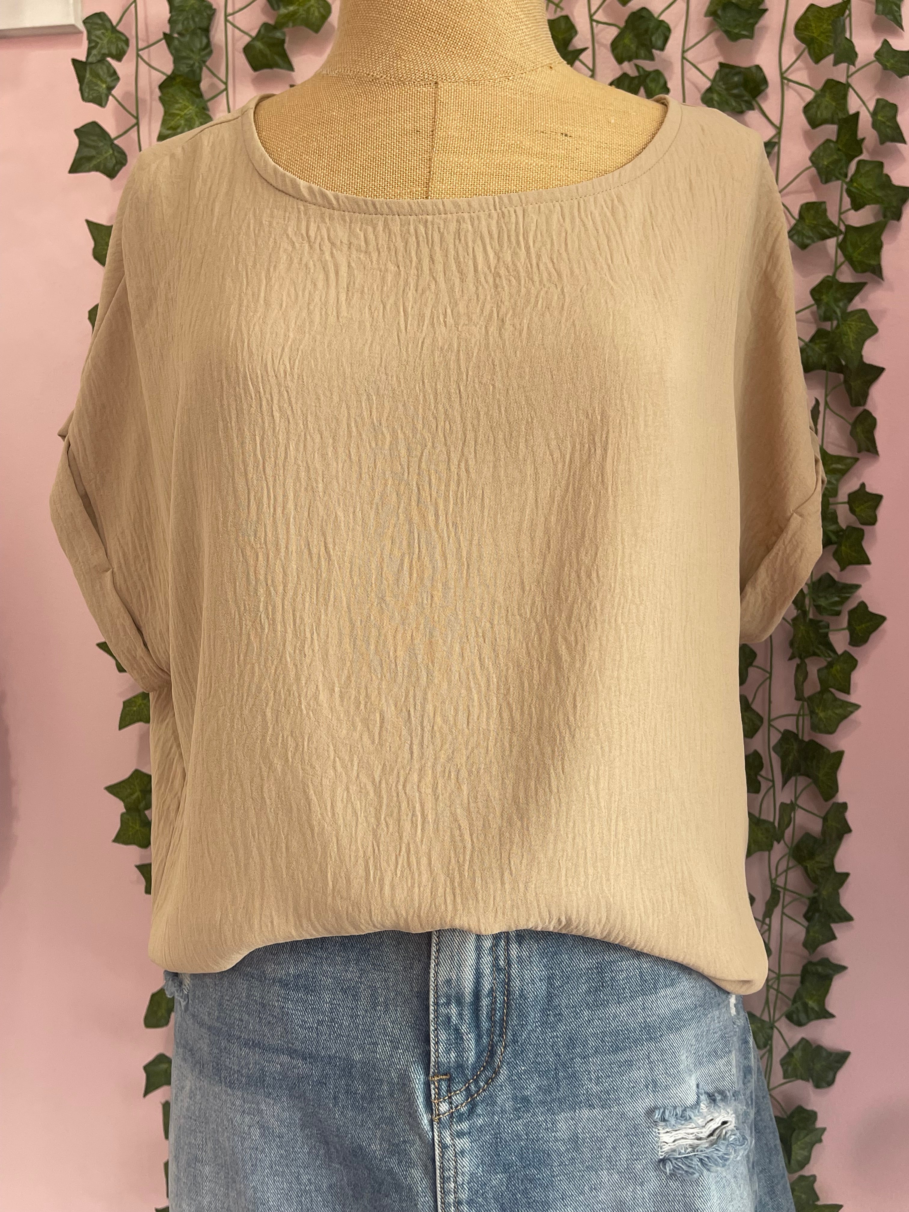 Beige Linen Top