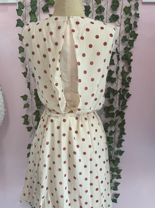 Spotted White and Red Dress